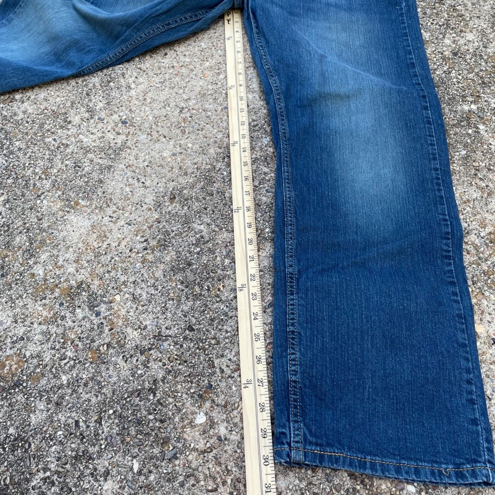 Levis 505 Regular Fit Jeans Mens 38x30 Medium Wash Blue Straight Leg Denim - Picture 7 of 8